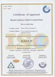 Balba Food Industries HACCP Certification for Food Safety Hazard Control