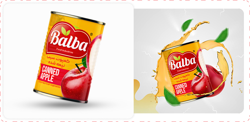 کمپوت سیب نیمه شده | صنایع غذایی بالبا