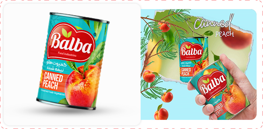 کمپوت هلو نیمه شده | صنایع غذایی بالبا