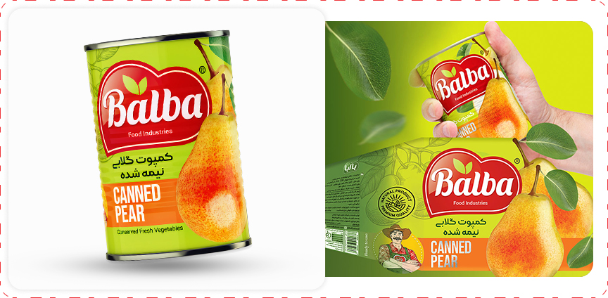 کمپوت گلابی نیمه شده | صنایع غذایی بالبا